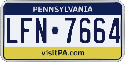 PA license plate LFN7664