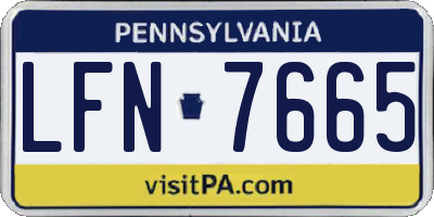 PA license plate LFN7665