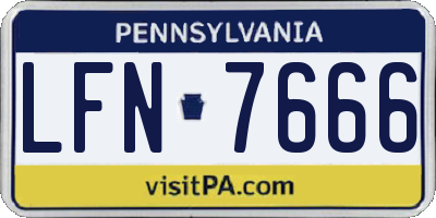 PA license plate LFN7666