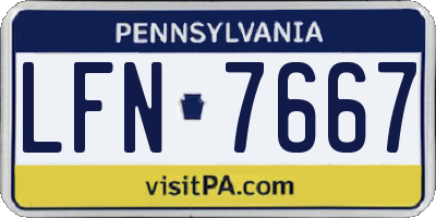 PA license plate LFN7667