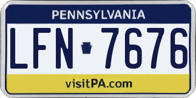 PA license plate LFN7676