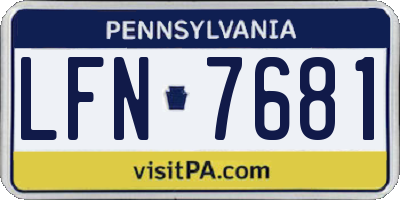 PA license plate LFN7681