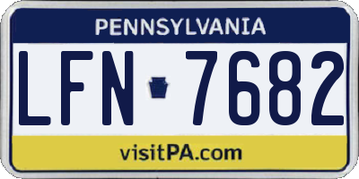 PA license plate LFN7682