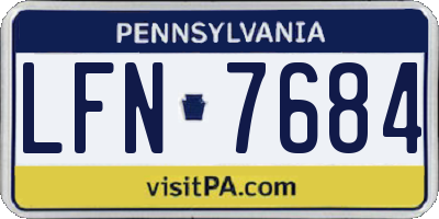 PA license plate LFN7684