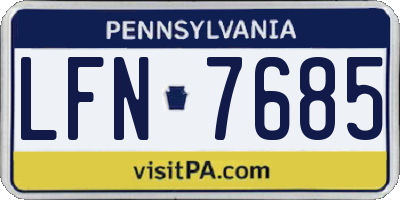 PA license plate LFN7685