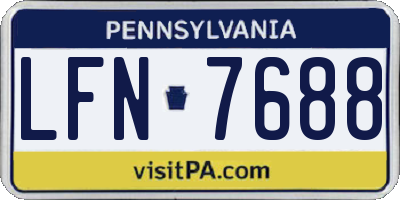 PA license plate LFN7688