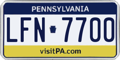 PA license plate LFN7700