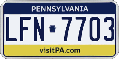 PA license plate LFN7703