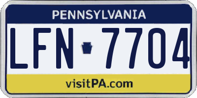 PA license plate LFN7704
