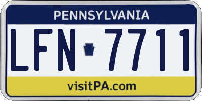 PA license plate LFN7711