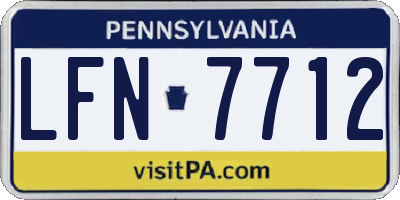 PA license plate LFN7712