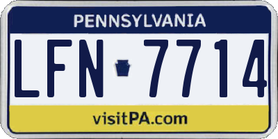 PA license plate LFN7714