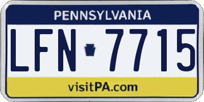 PA license plate LFN7715