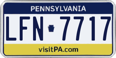 PA license plate LFN7717