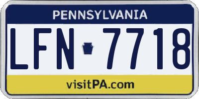 PA license plate LFN7718