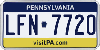 PA license plate LFN7720