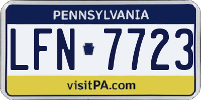 PA license plate LFN7723