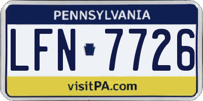 PA license plate LFN7726