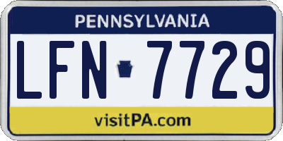 PA license plate LFN7729