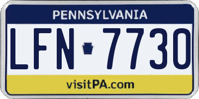 PA license plate LFN7730