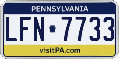 PA license plate LFN7733