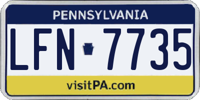 PA license plate LFN7735