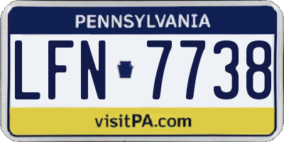 PA license plate LFN7738