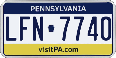 PA license plate LFN7740