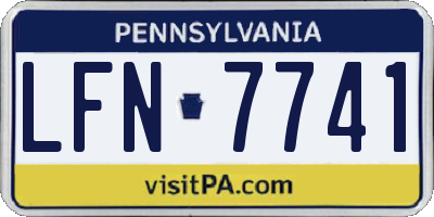 PA license plate LFN7741