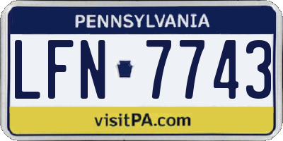 PA license plate LFN7743