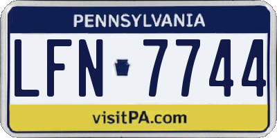 PA license plate LFN7744