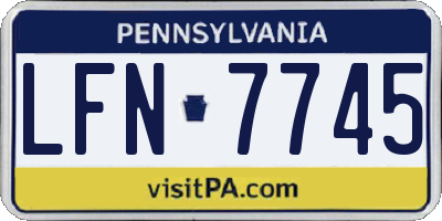 PA license plate LFN7745