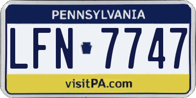 PA license plate LFN7747