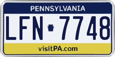 PA license plate LFN7748