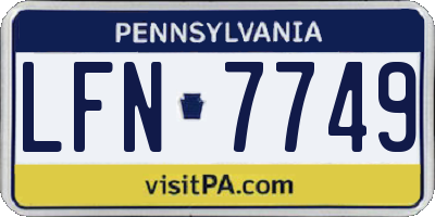 PA license plate LFN7749
