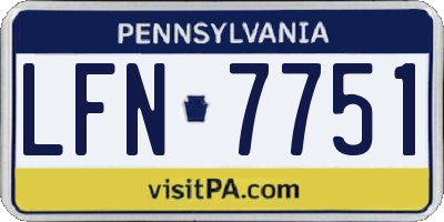 PA license plate LFN7751