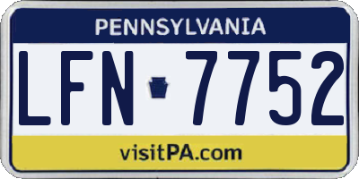 PA license plate LFN7752