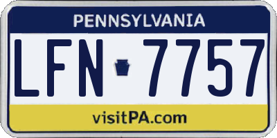 PA license plate LFN7757