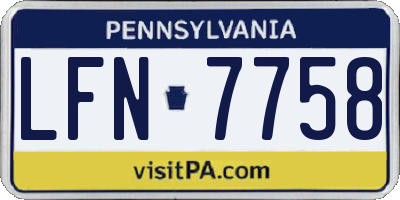 PA license plate LFN7758