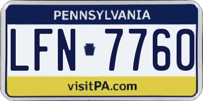 PA license plate LFN7760