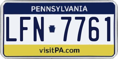 PA license plate LFN7761