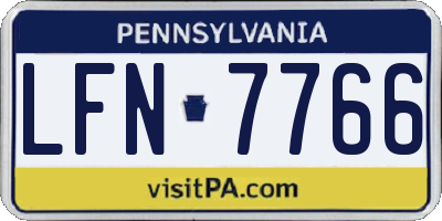 PA license plate LFN7766