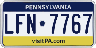 PA license plate LFN7767