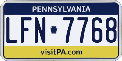 PA license plate LFN7768