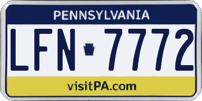 PA license plate LFN7772