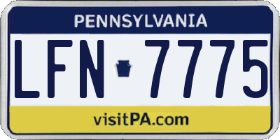 PA license plate LFN7775