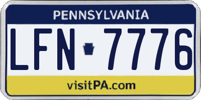 PA license plate LFN7776