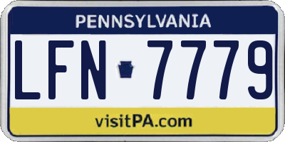 PA license plate LFN7779
