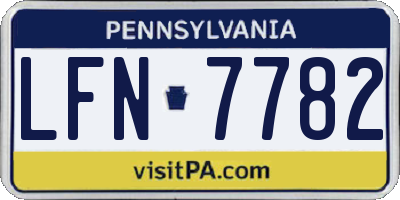 PA license plate LFN7782