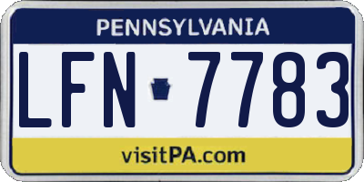 PA license plate LFN7783
